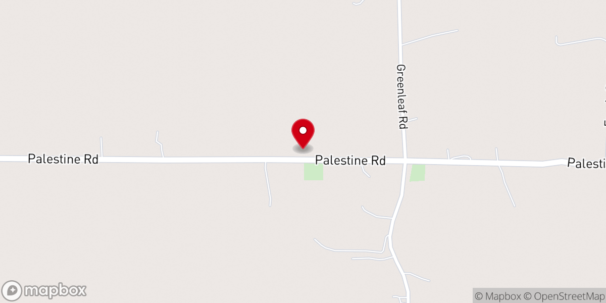 Map showing location of Palestine United Methodist Church