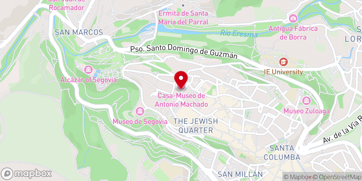 Map showing location of Convento de San Juan de Dios / Junta de Cofradías de Semana Santa de Segovia