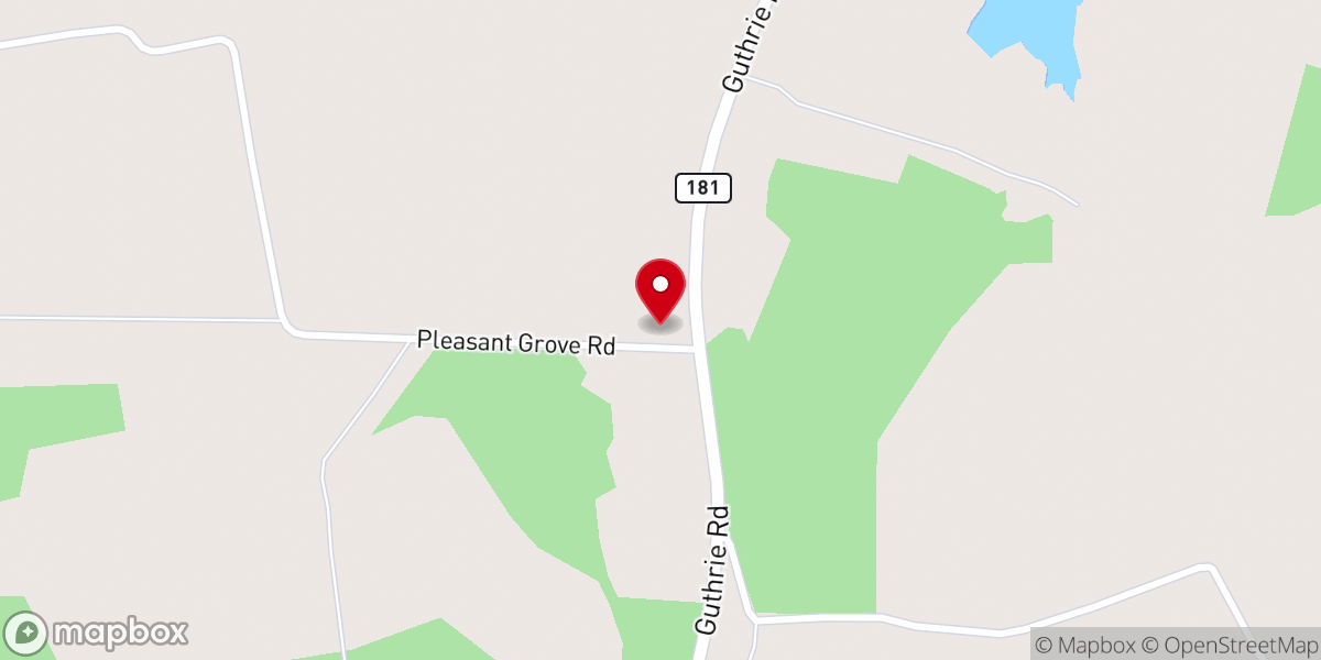 Map showing location of Pleasant Grove Church of Christ