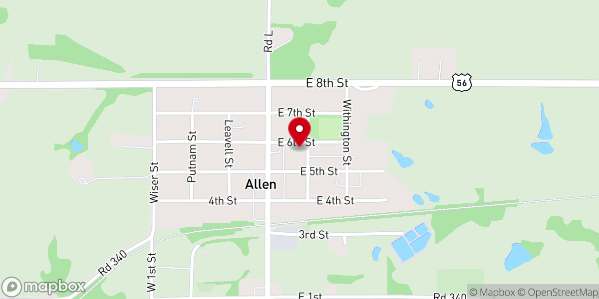 Map showing location of Allen United Methodist Church - Food Distribution Center