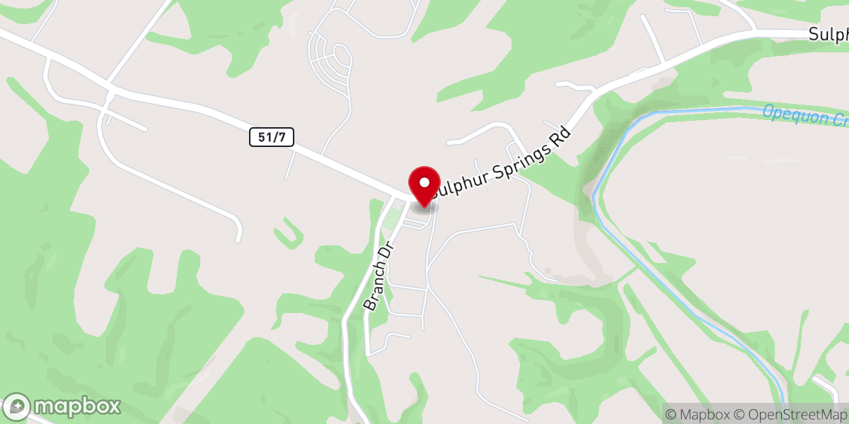 Map showing location of Cedar Grove Christian Church