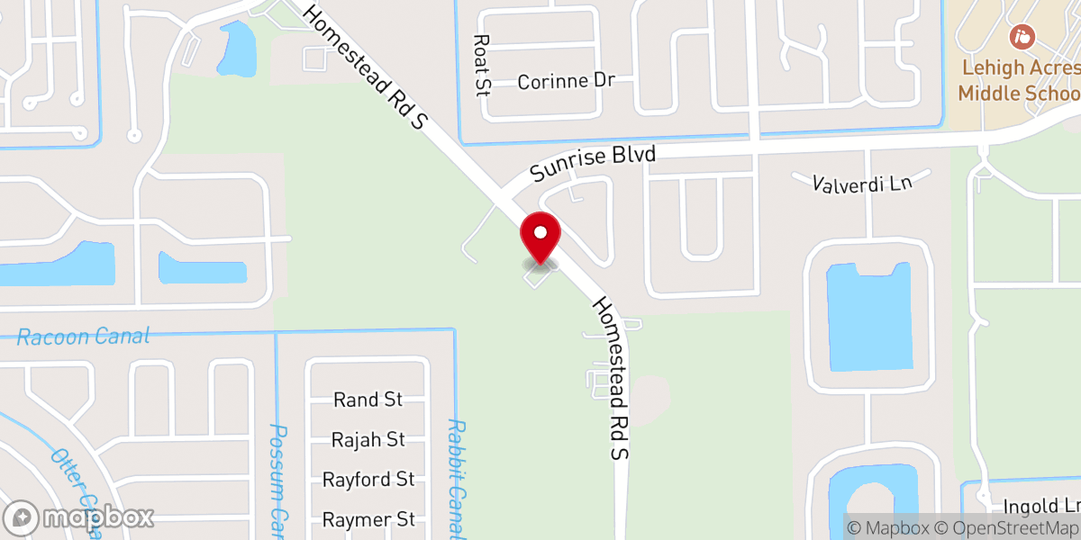 Map showing location of Philadelphia Adventist Church of Lehigh Acres