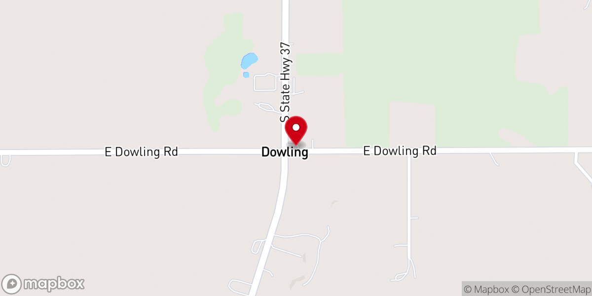 Map showing location of Dowling