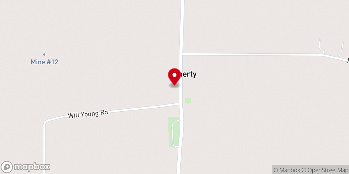 Map showing location of Liberty Church of Christ