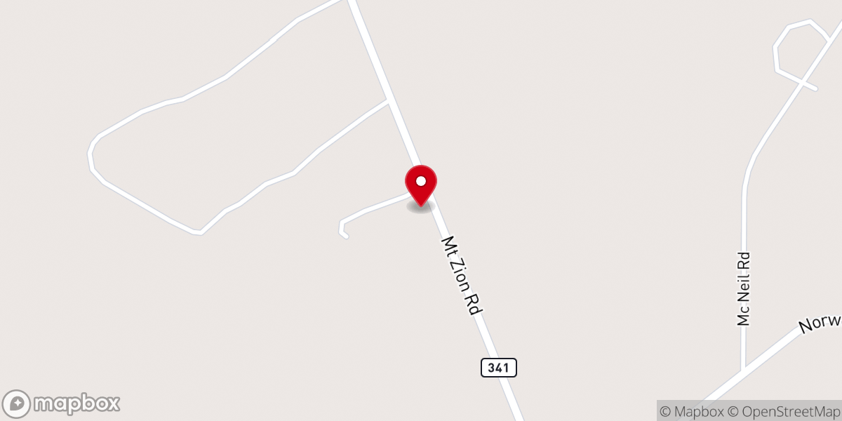 Map showing location of Mt Zion FWB Church