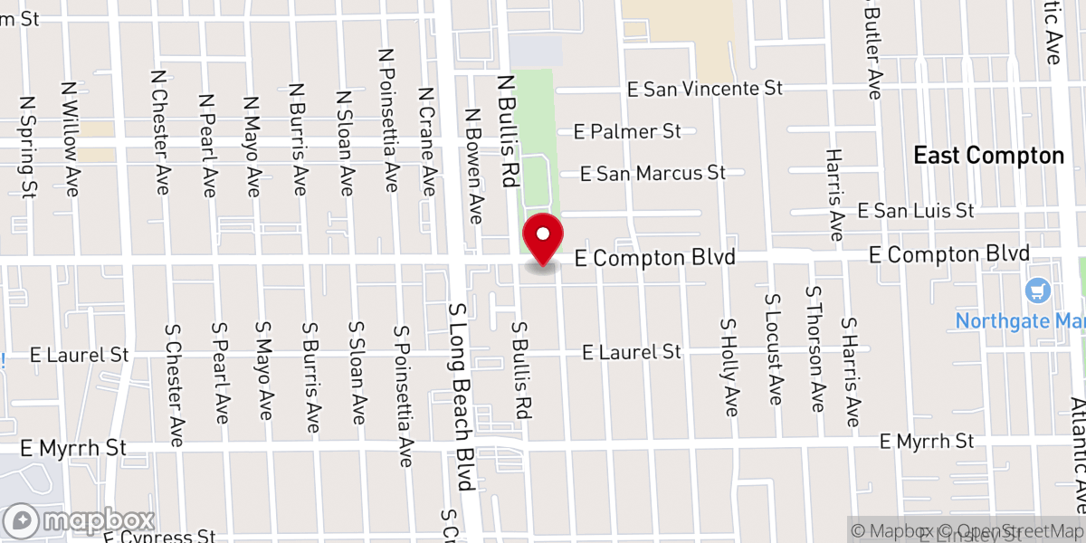 Map showing location of Compton Community Apostolic Church