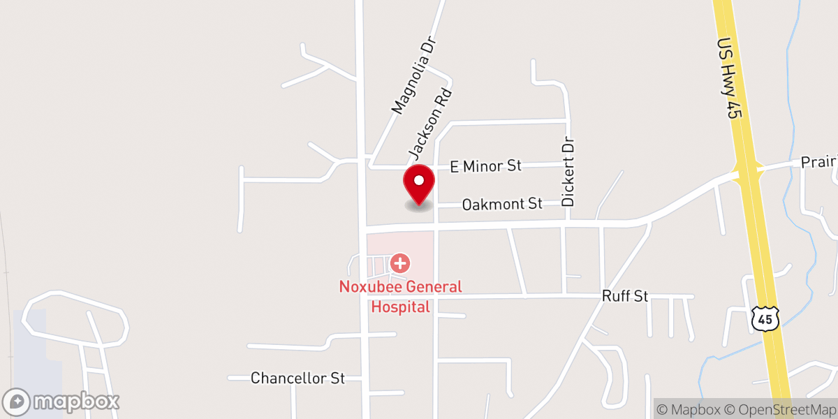Map showing location of Macon Calvary Baptist Church