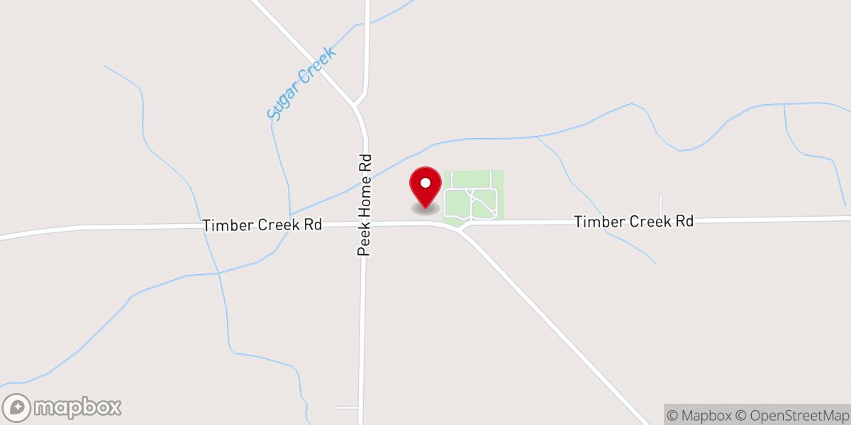 Map showing location of Sugar Grove Church