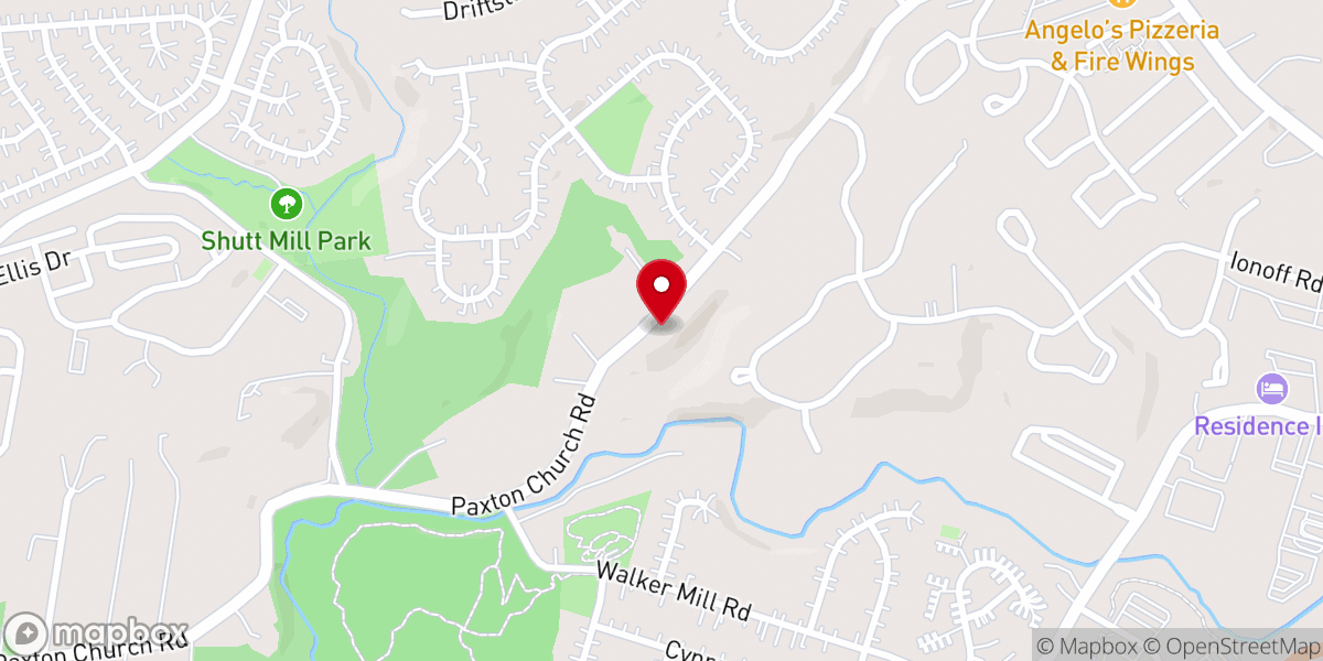 Map showing location of Paxton Church