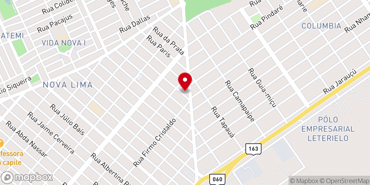 Map showing location of Igreja Batista Nova Lima