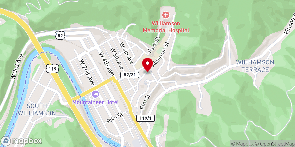 Map showing location of Triumph Baptist Church