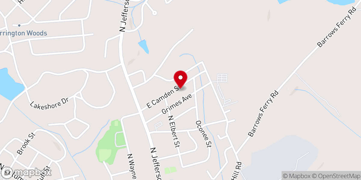 Map showing location of New Hope Baptist Church