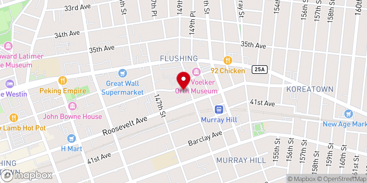Map showing location of First United Methodist Church in Flushing