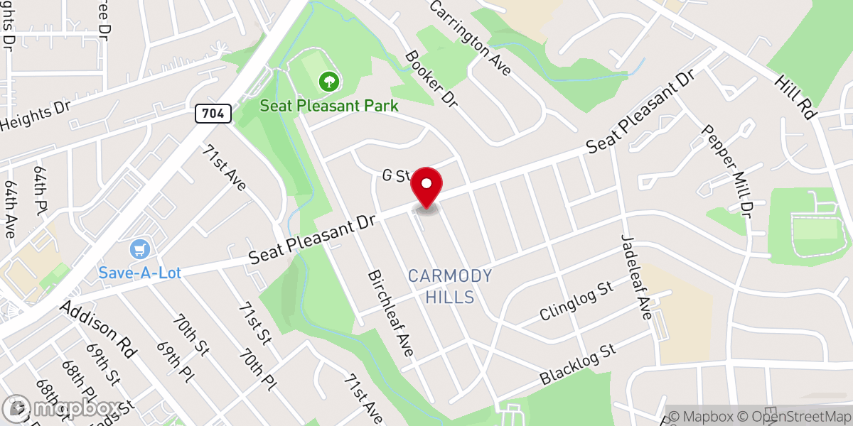 Map showing location of Carmody Hills Baptist Church