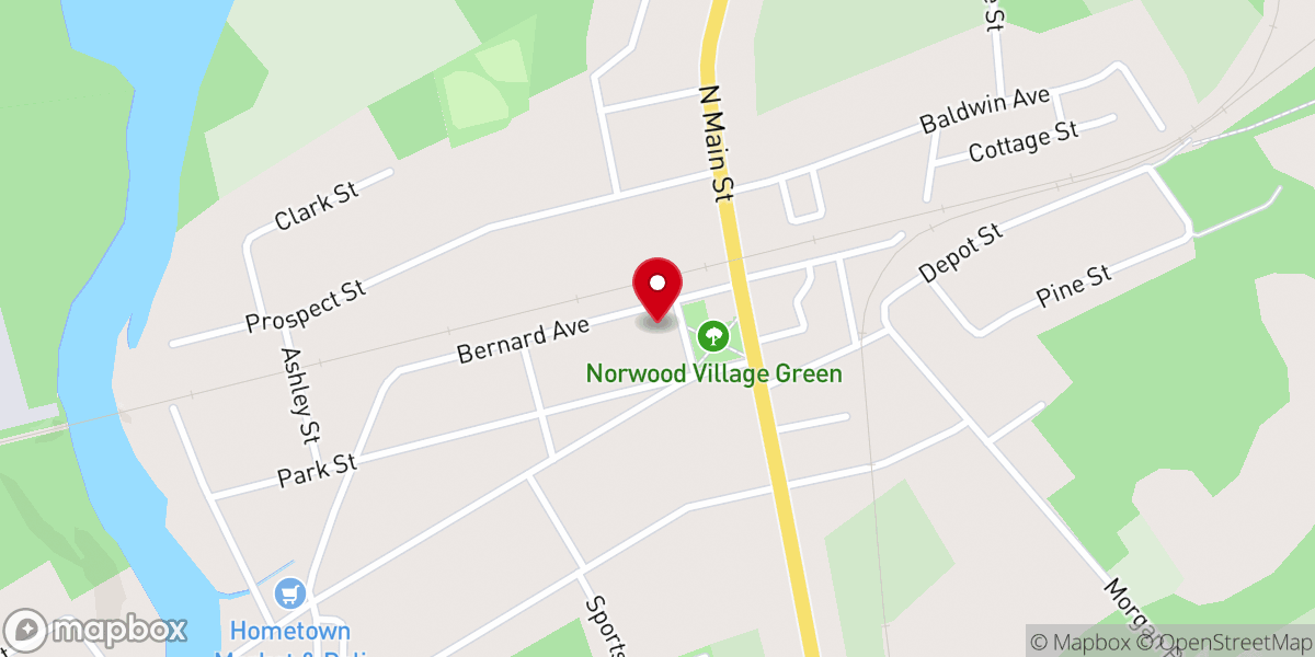 Map showing location of St. Andrew's Catholic Church