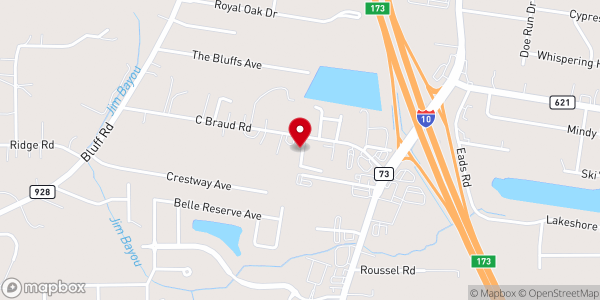 Map showing location of Dutchtown Baptist Church