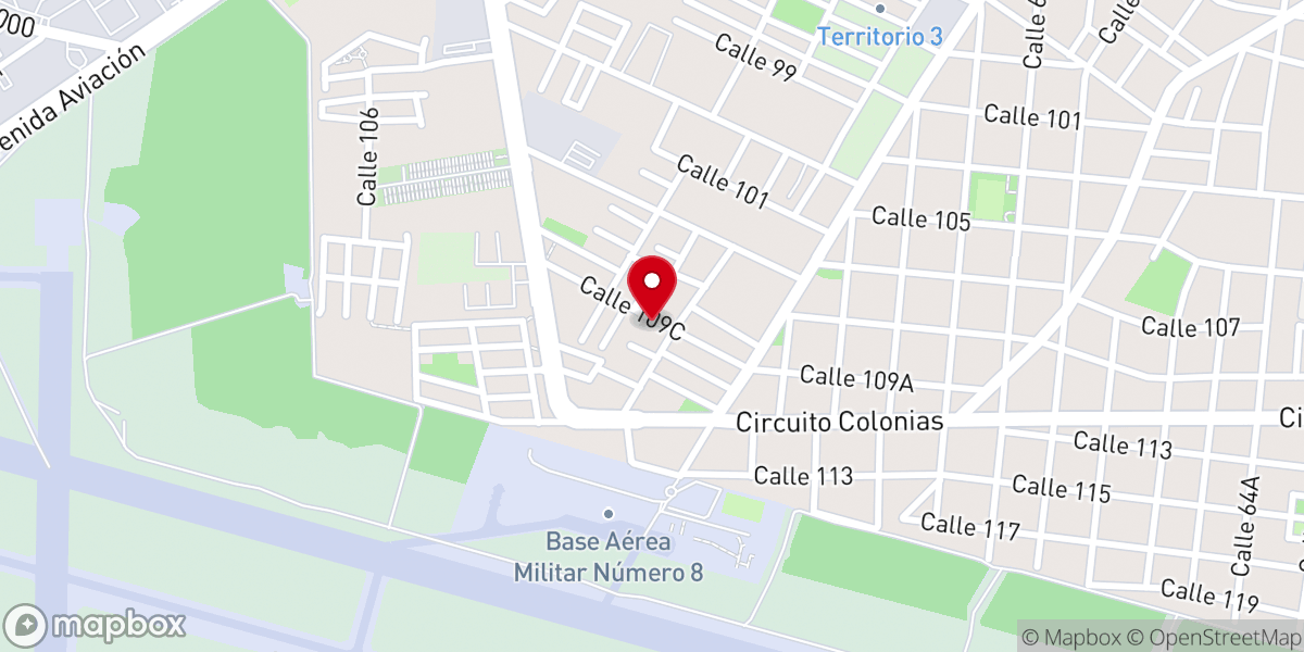 Map showing location of Asambleas de Dios Distrito Yucatán