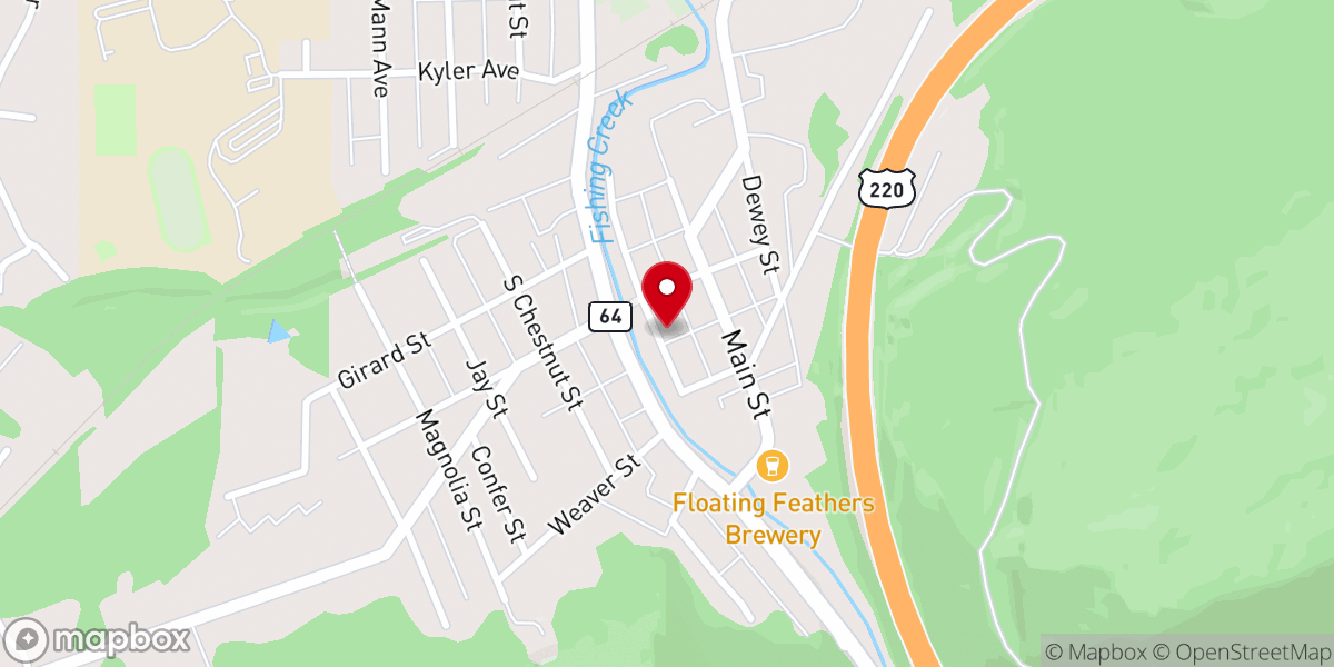 Map showing location of Mill Hall United Methodist Church