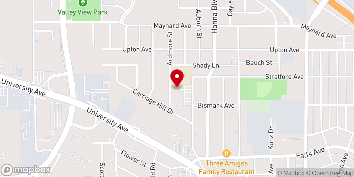 Map showing location of Blessed Sacrament Church