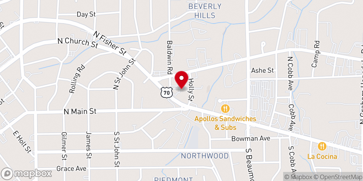 Map showing location of Habitat ReStore Alamance