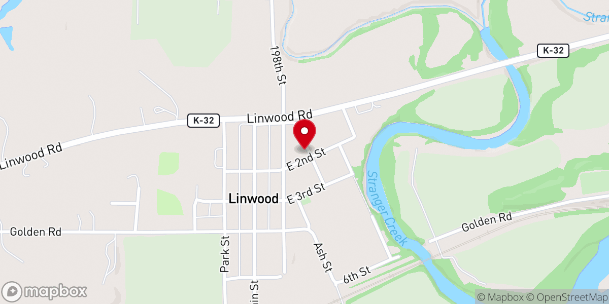 Map showing location of Linwood United Methodist Church