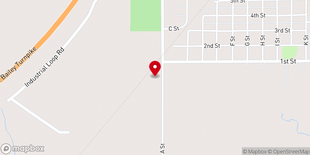 Map showing location of Crossroads Baptist Church