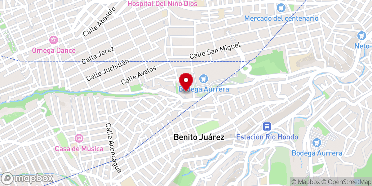 Map showing location of Templo espiritual trinitario Mariano luz del Sol de mediodía