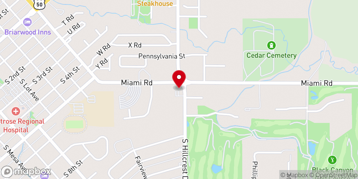 Map showing location of United Church of Christ - Hillcrest Congregational Worship