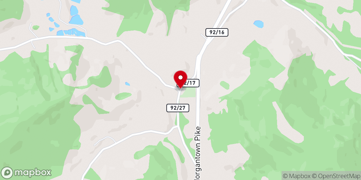 Map showing location of Sugar Creek Church