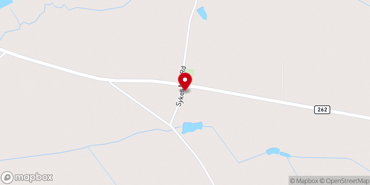 Map showing location of Pisgah Primitive Baptist Church