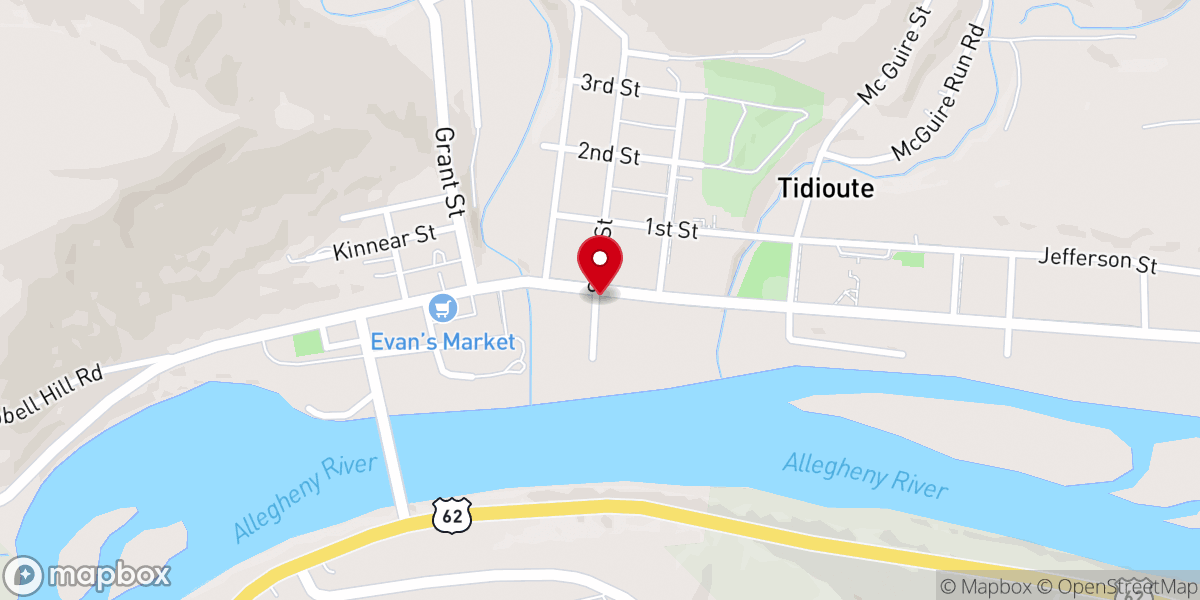 Map showing location of Presbyterian Church