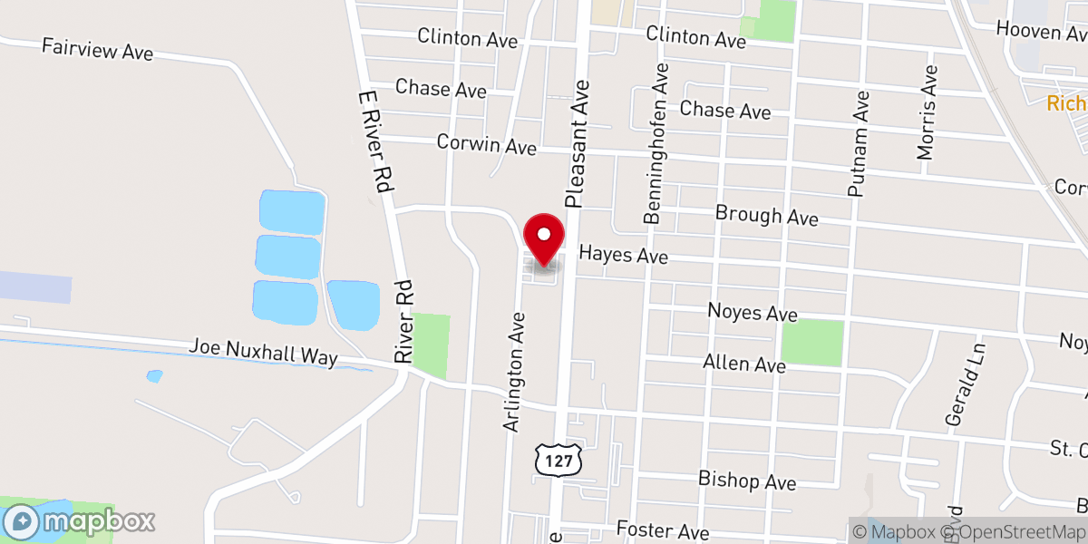Map showing location of Lindenwald United Methodist Church