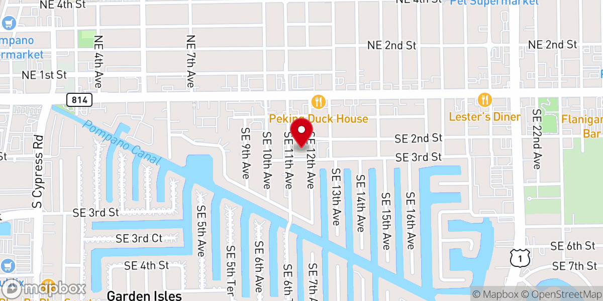 Map showing location of Calvary Chapel Pompano Beach
