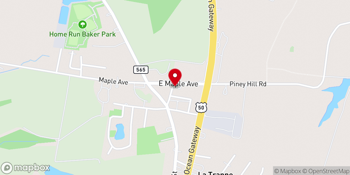 Map showing location of Trappe United Methodist Church