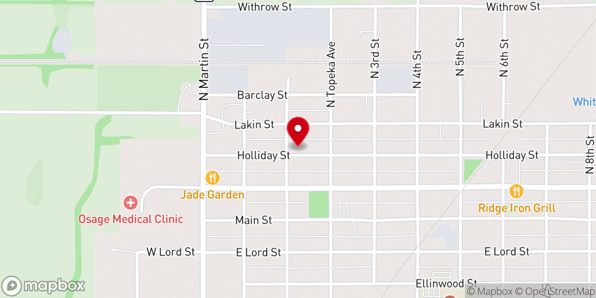 Map showing location of Grace Lutheran Church and Parsonage