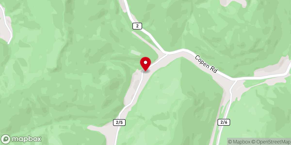 Map showing location of Right Hand Fork United Methodist Church