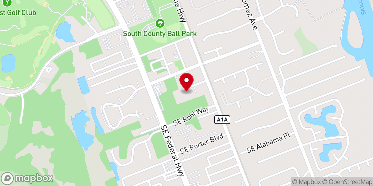 Map showing location of Hobe Sound Church of God