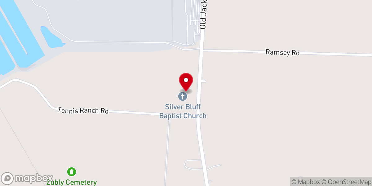 Map showing location of Silver Bluff Baptist Church