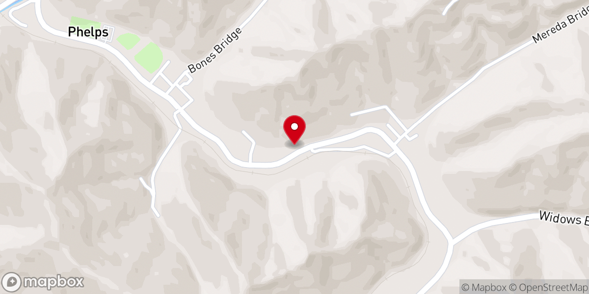 Map showing location of Phelps First Baptist Church