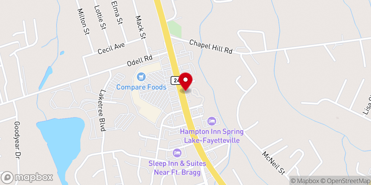 Map showing location of Red Cross Tabernacle of Praise