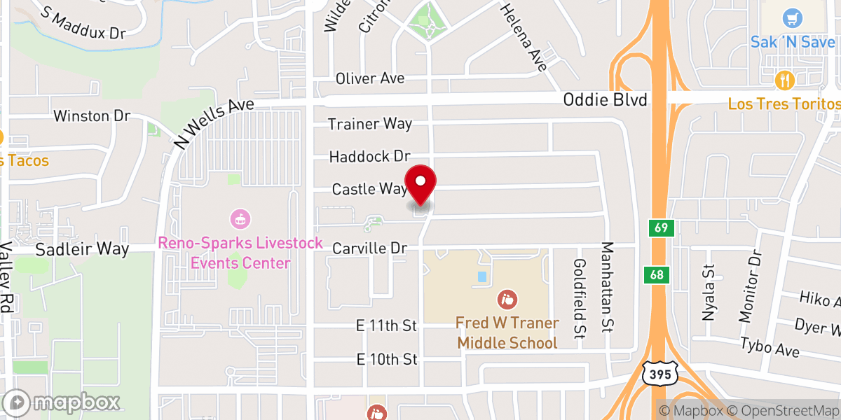 Map showing location of Pilgrim Rest Baptist Church