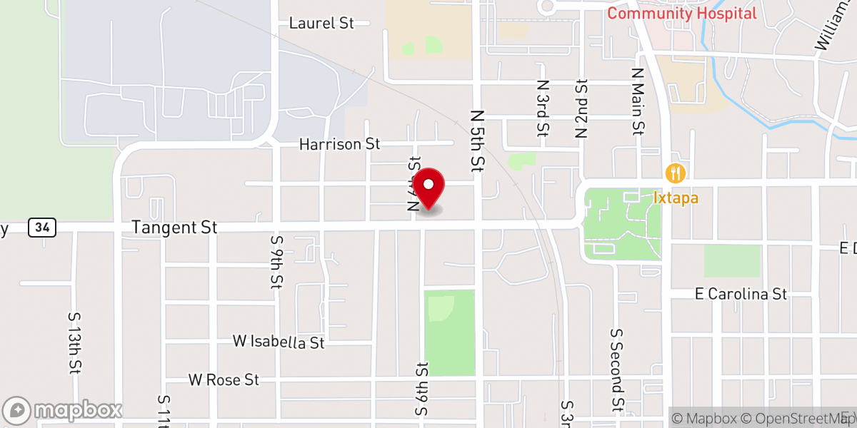 Map showing location of St John's Lutheran Church