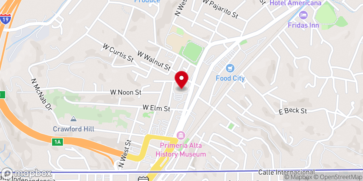 Map showing location of Sacred Heart Church