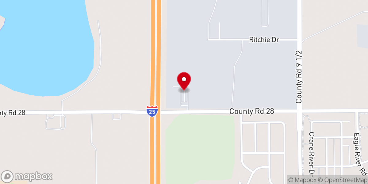 Map showing location of Iglesia de Jesucristo Palabra Miel - Longmont