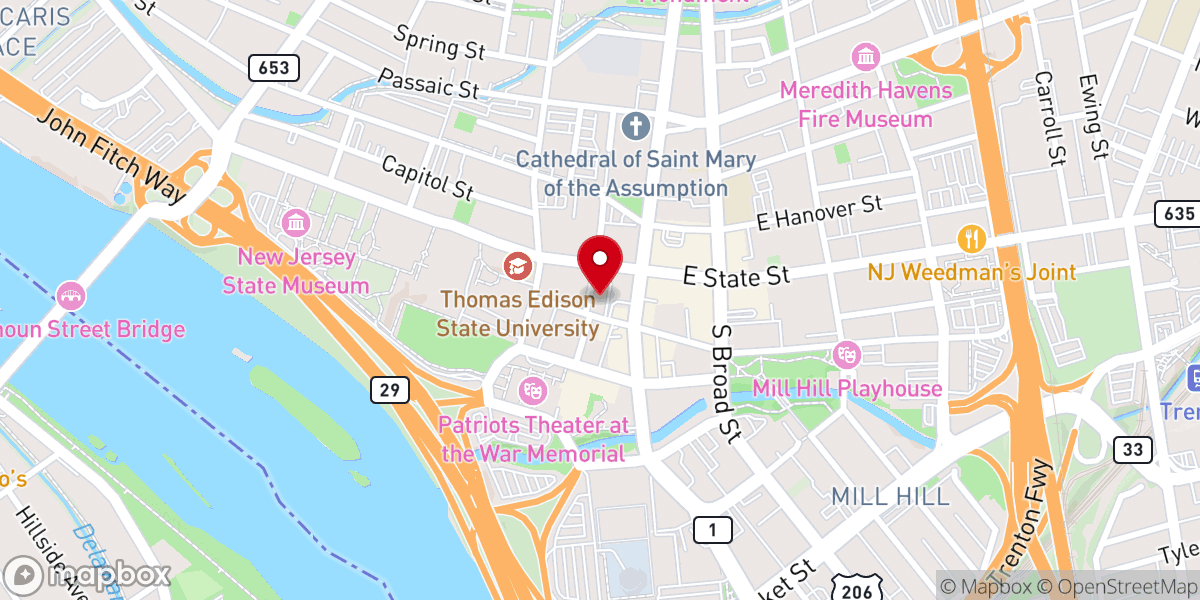 Map showing location of Trenton Baptist Church