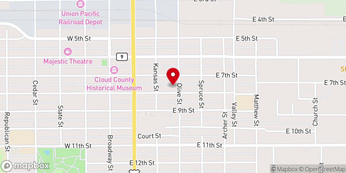 Map showing location of Concordia Lutheran Church