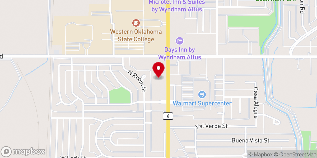 Map showing location of MidFirst Bank