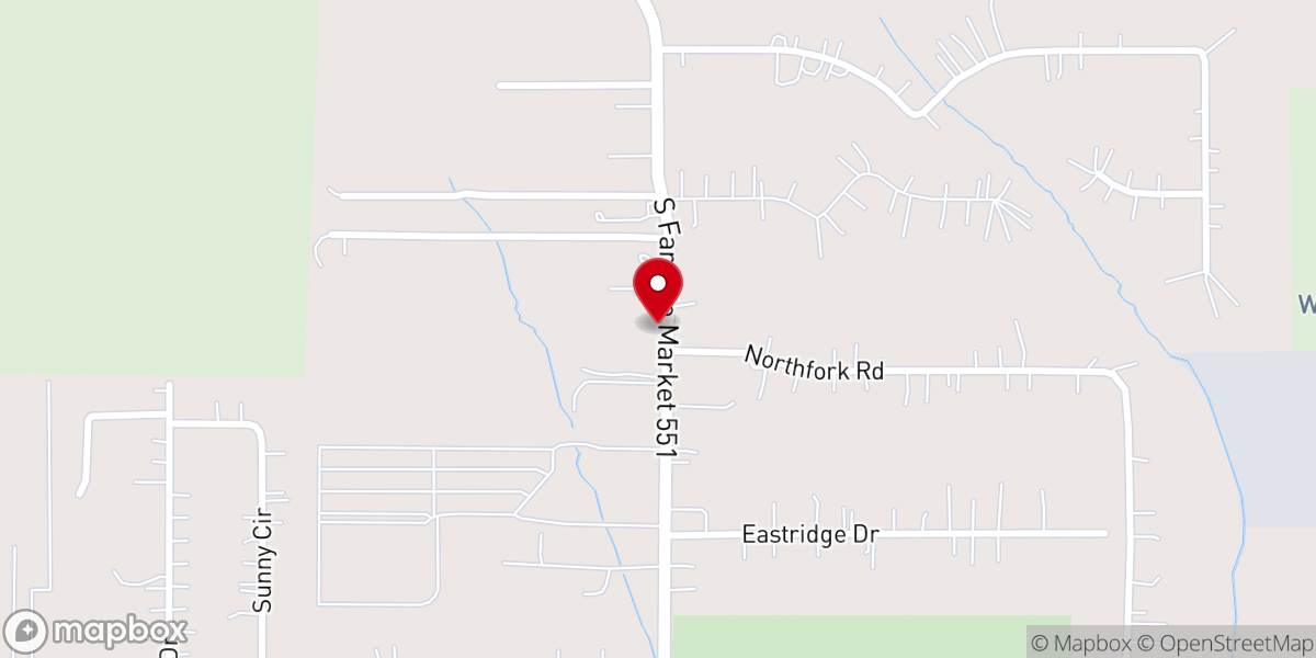 Map showing location of Calvary Baptist Church