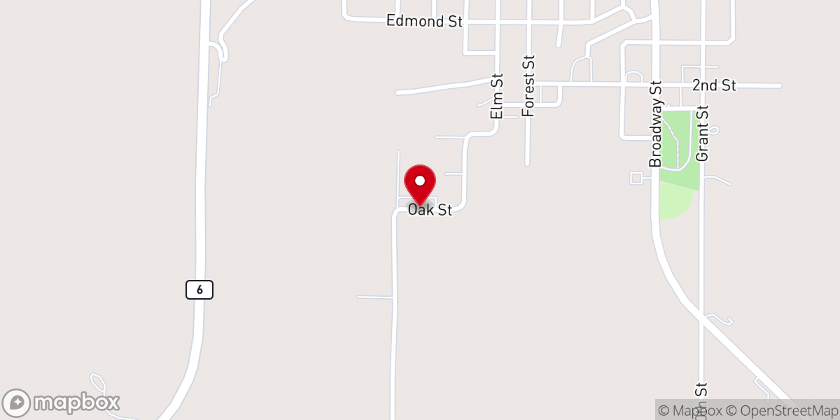 Map showing location of Jamesport Mennonite Church