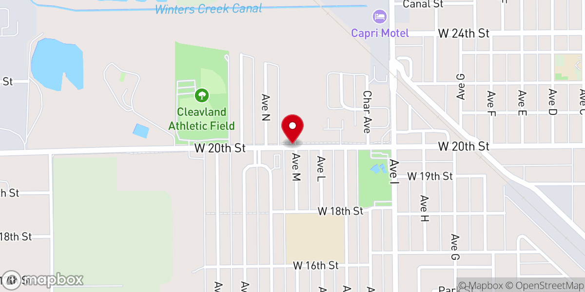 Map showing location of Church of the Nazarene
